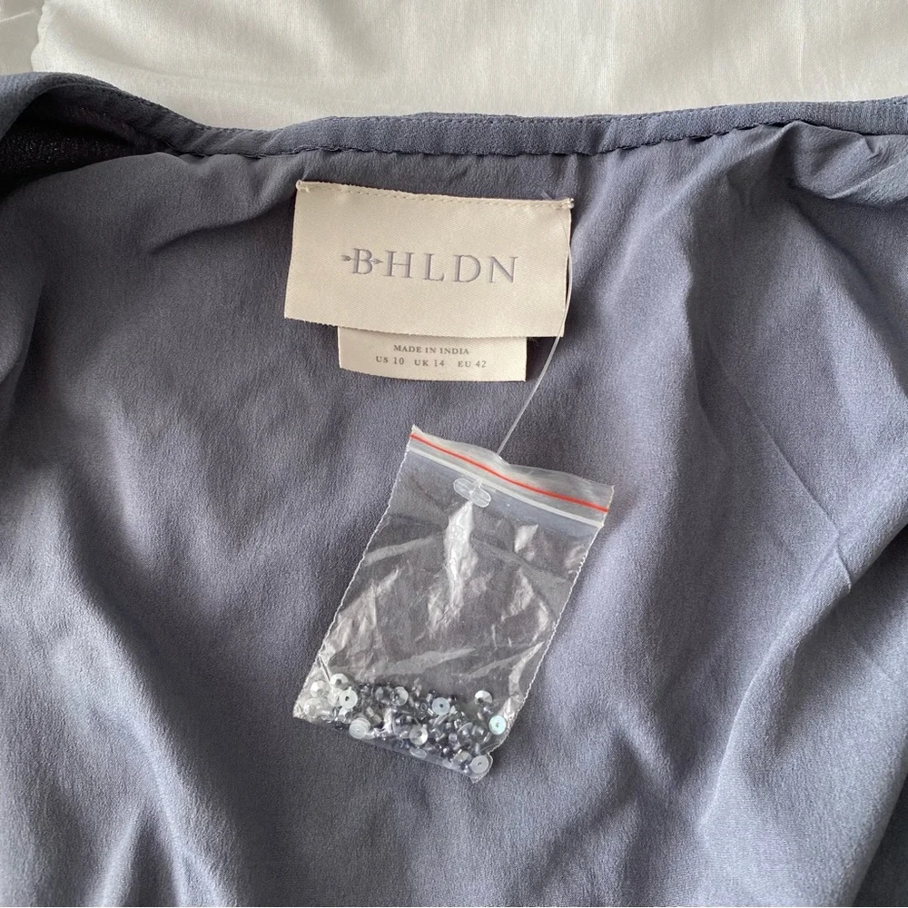 BHLDN Plymouth Grey Beaded Maxi Wrap Dress - Picture 7 of 10